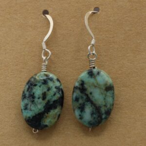 African Turquoise Oval Dangle Earring
