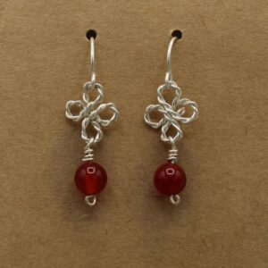 Carnelian Clover Dangle Earring