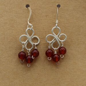 Carnelian Triple-bead Clover Dangle