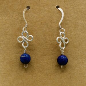 Lapis Lazuli Clover Dangle Earring
