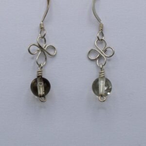 Smokey Quartz Clover Dangle Earring
