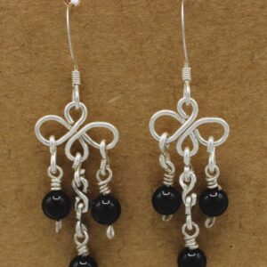 Black Onyx Clover Chandelier Earring
